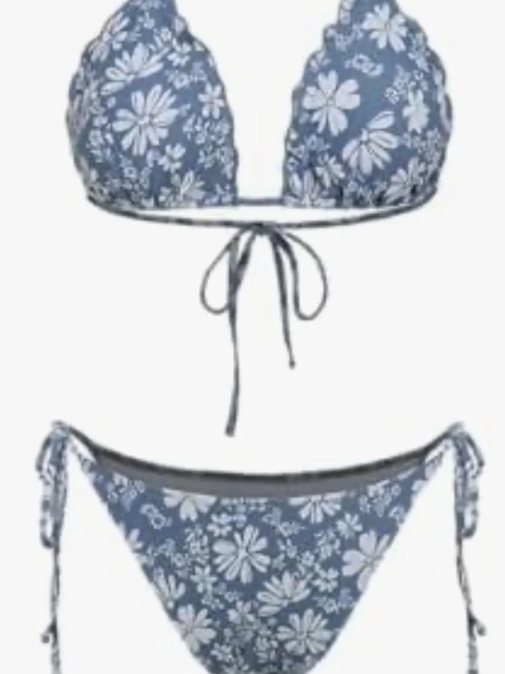Cider Bikini NEW Floral Tie Top & Bottom boho large